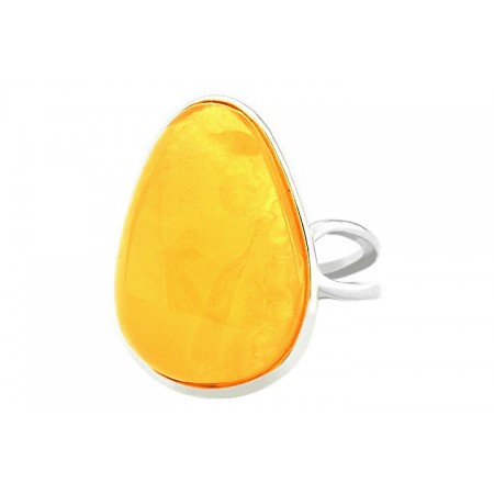Sterling silver amber ring