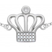Bransoletka korona ze srebra 925 ozdobiona cyrkoniami.