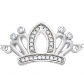 Bransoletka ze srebra 925 z zawieszką koroną ozdobioną cyrkoniami.