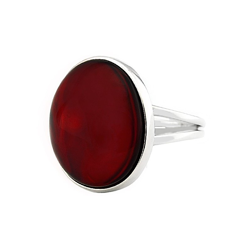 Unikatowy pierścionek ze srebra 925 z pięknym wiśniowym bursztynem.