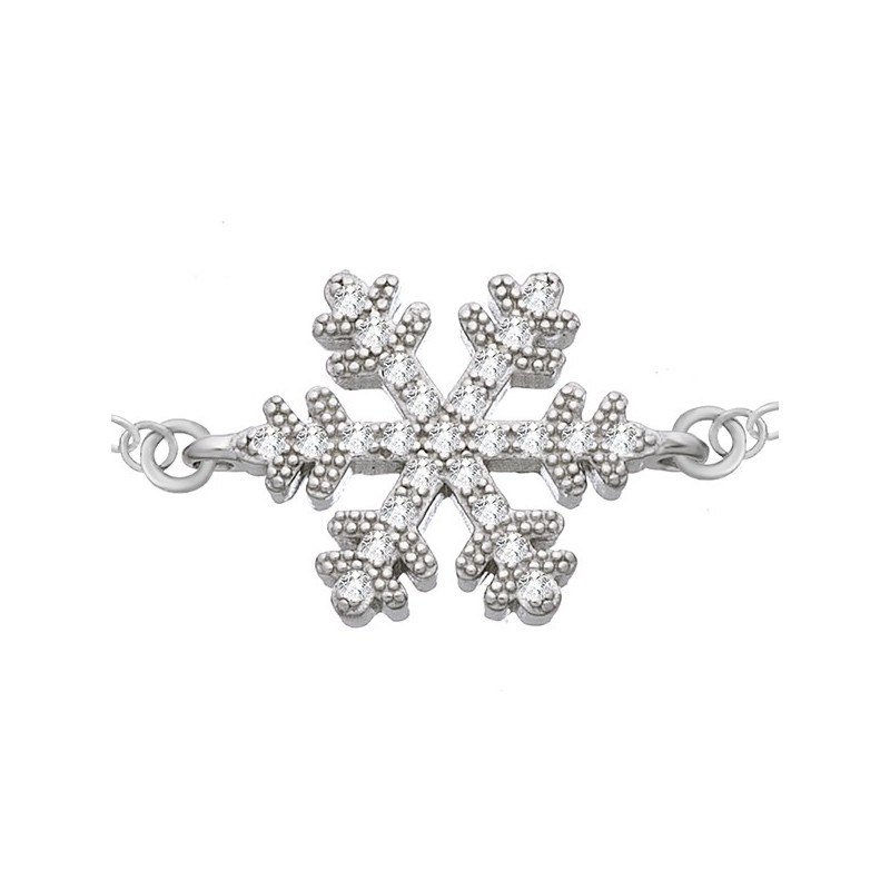 Bransoletka ze srebra 925 płatek śniegu z cyrkoniami.