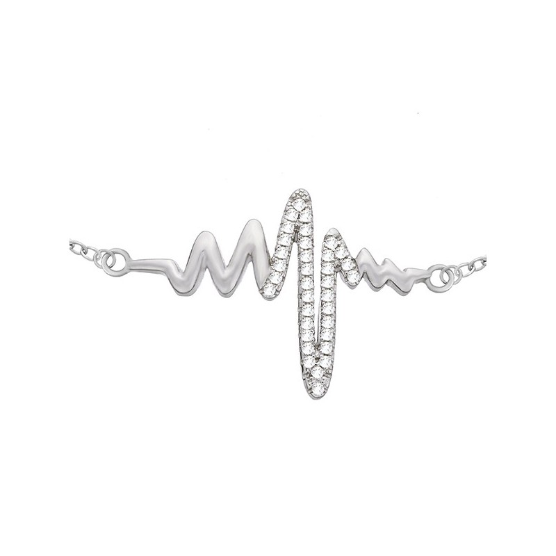 Bransoletka linia życia wykonana ze srebra 925  i ozdobiona cyrkoniami.