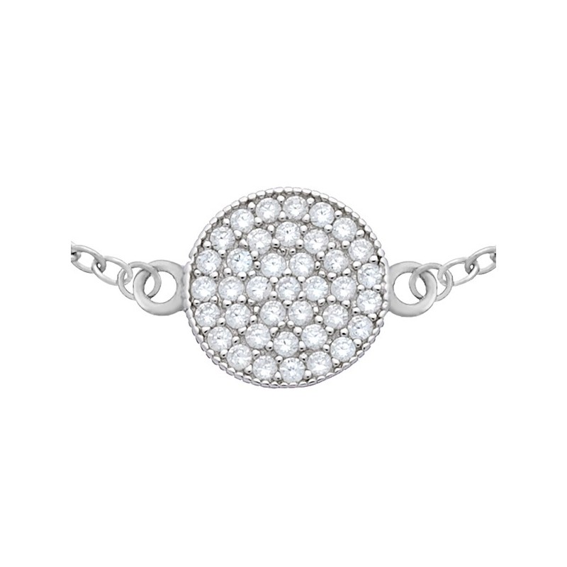 Bransoletka srebrna 925 okrągła celebrytka wypełniona cyrkoniami.