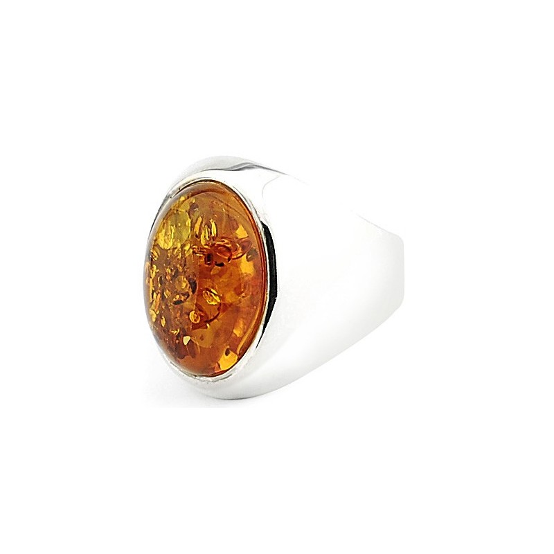 BALTIC AMBER Ring Poland #1296 Multi-Color 925 STERLING SILVER Size 5