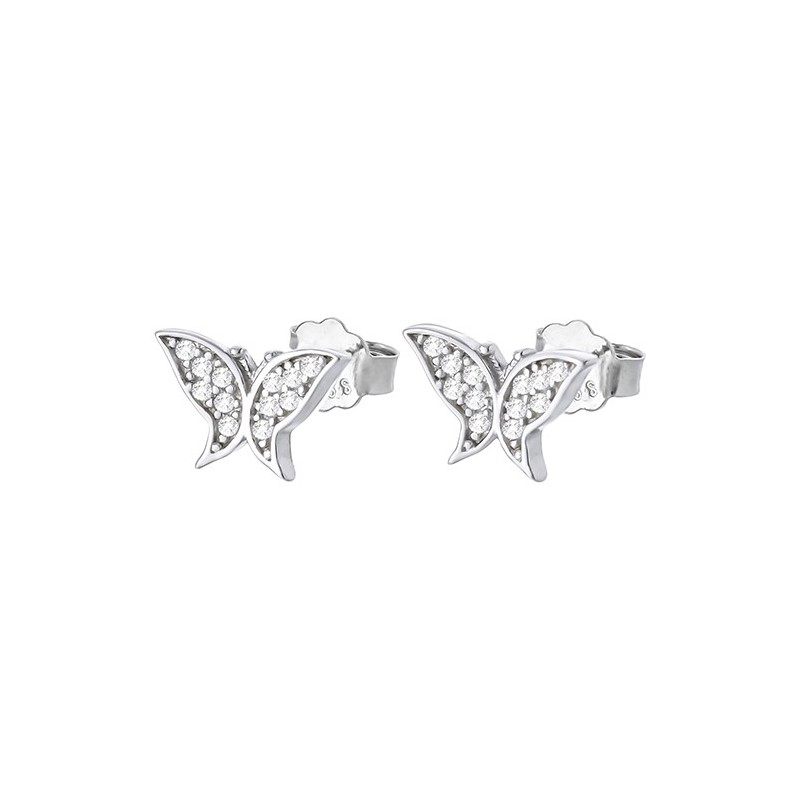 Piękne kolczyki motylki na sztyft ze srebra próby 925 z cyrkoniami.