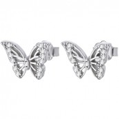 Piękne kolczyki na sztyft ze srebra 925 w kształcie motylka z cyrkoniami.