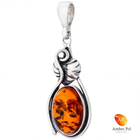 Sterling silver amber pendant