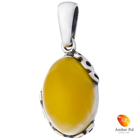 Sterling silver amber pendant
