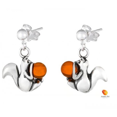 Sterling silver amber earrings