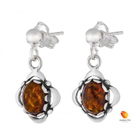 Sterling silver amber earrings