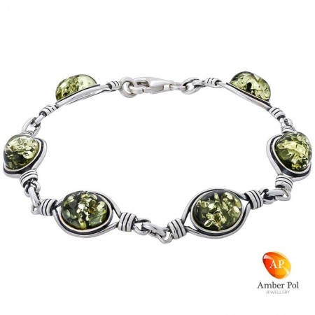 Sterling silver amber bracelet