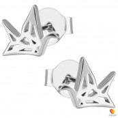 Kolczyki dziecięce żurawie origami wykonane ze srebra 925