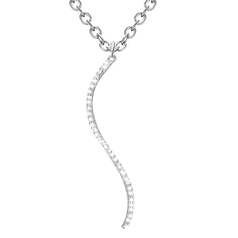 Naszyjnik srebrny z cyrkoniami minimalistyczny wykonany ze srebra 925