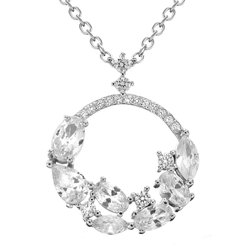 Naszyjnik srebrny elegancki z cyrkoniami wykonany ze srebra 925