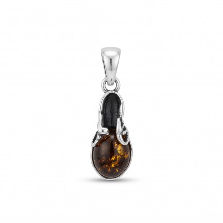 Sterling silver amber pendant
