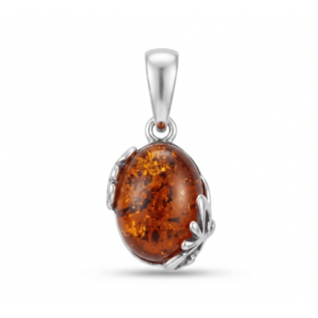 Sterling silver amber pendant