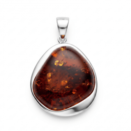 Sterling silver amber pendant